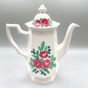 Adams Bridgwater English Ironstone Coffee Pot with Lid from England 9.5 x 8.5